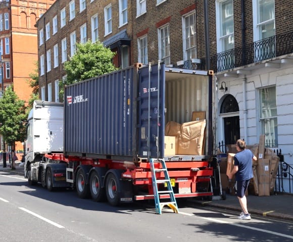 packing a 20ft shipping container